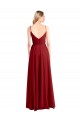 A-Line V-Neck Luxe Chiffon Long Red Bridesmaid Dress Barrie