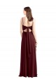 A-Line Scoop Neck Chiffon Long Burgundy Gold Bridesmaid Dress / Evening Dress Barrie