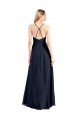 A-Line V-Neck Soft Chiffon Long Dark Navy Prom Dress / Bridesmaid Dress Barrie