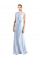 A-Line V-Neck Chiffon Long Light Sky Blue Bridesmaid Dress / Evening Gowns Barrie