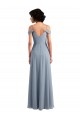 A-Line V-Neck Chiffon Long Dusty Blue Formal Dress / Bridesmaid Dress Barrie