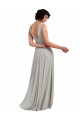 A-Line V-Neck Soft Chiffon Long Light Sky Blue Bridesmaid Dress Barrie