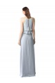 A-Line Halter Neck Soft Chiffon Long Light Sky Blue Bridesmaid Dresses Barrie