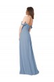 A-Line Sweetheart Chiffon Long Dusty Blue Wedding Party Dress Barrie