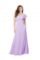 A-Line One Shoulder Soft Chiffon Long Lilac Bridesmaid Dress Barrie
