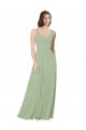 A-Line Sweetheart Soft Chiffon Long Smoke Green Formal Dress / Bridesmaid Dress Barrie