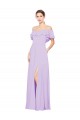A-Line Strapless Soft Chiffon Long Lilac Bridesmaid Dress Barrie