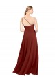 A-Line One Shoulder Soft Chiffon Long Burgundy Formal Dress / Bridesmaid Dress Barrie