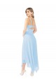 A-Line V-Neck Soft Chiffon Midi Length Light Sky Blue Bridesmaid Dress Barrie