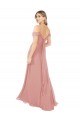 A-Line Scoop Neck Soft Chiffon Long Bliss Pink Bridesmaid Dress Barrie