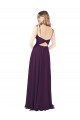 A-Line Strapless Soft Chiffon Long Grape Bridesmaid Dress Barrie