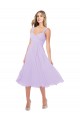 A-Line Sweetheart Soft Chiffon Midi Length Lilac High Low Bridesmaid Dress Barrie