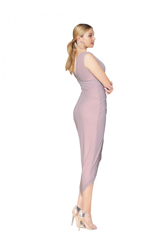 Mermaid High Neck Soft Chiffon Cocktail Length Primrose High Low Evening Gown / Prom Dress / Bridesmaid Dress Barrie