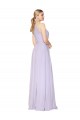 A-Line High Neck Soft Chiffon Long Lilac Formal Evening Gown / Prom Dress / Bridesmaid Dress Barrie