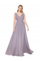 A-Line High Neck Soft Chiffon Long Dusty Rose Formal Evening Gown / Prom Dress / Bridesmaid Dress Barrie