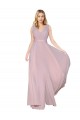A-Line High Neck Soft Chiffon Long Primrose Formal Evening Gown / Prom Dress / Bridesmaid Dress Barrie