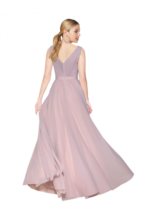 A-Line High Neck Soft Chiffon Long Primrose Formal Evening Gown / Prom Dress / Bridesmaid Dress Barrie