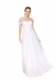 A-Line High Neck Soft Chiffon Long White Formal Evening Gown / Prom Dress / Bridesmaid Dress Barrie