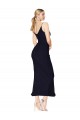 Mermaid High Neck Soft Chiffon Knee Length Dark Navy Formal Evening Gown / Prom Dress / Bridesmaid Dress Barrie