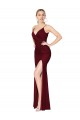 Mermaid High Neck Soft Chiffon Long Burgundy Formal Evening Gown / Prom Dress / Bridesmaid Dress Barrie