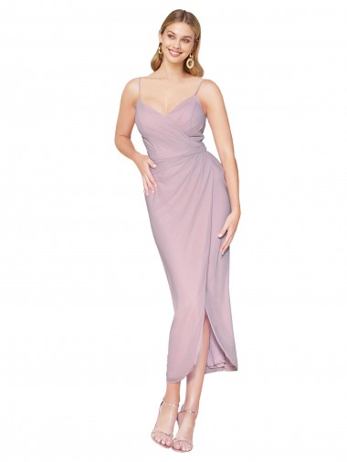 Mermaid High Neck Soft Chiffon Knee Length Primrose High Low Evening Gown / Prom Dress / Bridesmaid Dress Barrie