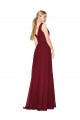 A-Line High Neck Soft Chiffon Long Burgundy Formal Dress / Bridesmaid Dress Barrie