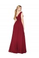 A-Line High Neck Soft Chiffon Long Burgundy Black Tie Evening Gown / Prom Dress / Bridesmaid Dress Barrie