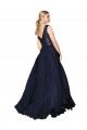 A-Line High Neck Soft Chiffon & Sequin Long Dark Navy Semi Formal Evening Gown / Prom Dress / Bridesmaid Dress Barrie