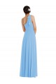 Trumpet One Shoulder Soft Chiffon Long Periwinkle Semi Formal Evening Dress / Bridesmaid Dress Barrie