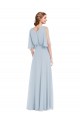 A-Line V-Neck Soft Chiffon Long Sea Glass Evening Gown / Bridesmaid Dress Barrie