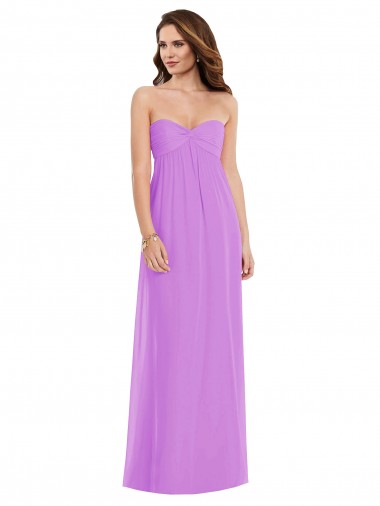 A-Line Sweetheart Soft Chiffon Long Violet Semi Formal Evening Dress / Bridesmaid Dress Barrie