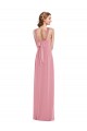 A-Line Halter Neck Soft Chiffon Long Skin Pink Semi Formal Evening Dress / Bridesmaid Dress Barrie