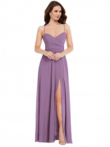 A-Line Sweetheart Soft Chiffon Long Dark Lavender Bridesmaid Dress / Formal Dress Barrie