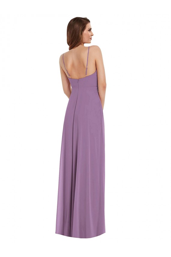 A-Line Sweetheart Soft Chiffon Long Dark Lavender Bridesmaid Dress / Formal Dress Barrie