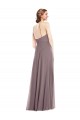 A-Line Halter Neck Soft Chiffon Long Dusty Rose Formal Evening Gown / Bridesmaid Dress Barrie