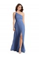 A-Line One Shoulder Soft Chiffon Long Windsor Blue Formal Evening Gown / Bridesmaid Dress Barrie