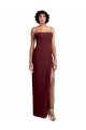 A-Line Square Neck Soft Chiffon Long Burgundy Gold Evening Dress / Bridesmaid Dress Barrie