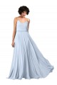 A-Line V-Neck Soft Chiffon Long Light Sky Blue Formal Dress / Bridesmaid Dress Barrie