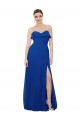 A-Line Strapless Soft Chiffon Long Royal Blue Bridesmaid Dress Barrie
