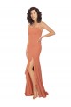 A-Line Square Neck Soft Chiffon Long Rosewood Bridesmaid Dress Barrie