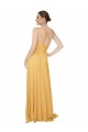 A-Line V-Neck Chiffon Long Saffron Bridesmaid Dress / Evening Dress Barrie