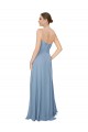 A-Line Strapless Chiffon Long Dusty Blue Bridesmaid Dress / Evening Dress Barrie