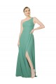 A-Line Strapless Soft Chiffon Long Icelandic Silver Bridesmaid Dress Barrie