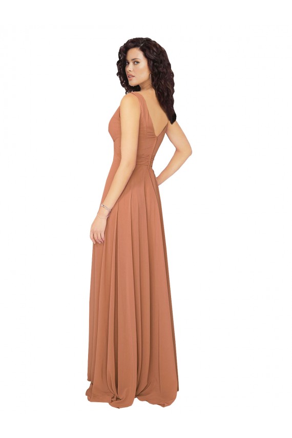 A-Line V-Neck Chiffon Long Sage Bridesmaid Dress / Evening Dress Barrie