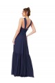 A-Line V-Neck Chiffon Long Full Length Dark Navy Formal Dress / Bridesmaid Dress Barrie