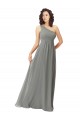A-Line One Shoulder Soft Chiffon Long Wisteria Bridesmaid Dress Barrie