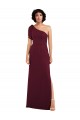 A-Line One Shoulder Soft Chiffon Long Burgundy Formal Evening Gown / Bridesmaid Dress Barrie