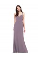Column Sweetheart Soft Chiffon Long Dark Lavender Formal Evening Gown / Bridesmaid Dress Barrie