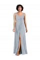 Column V-Neck Soft Chiffon Long Sea Glass Bridesmaid Dress Barrie