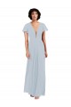 A-Line V-Neck Soft Chiffon Long Sea Glass Bridesmaid Dress / Formal Dress Barrie
